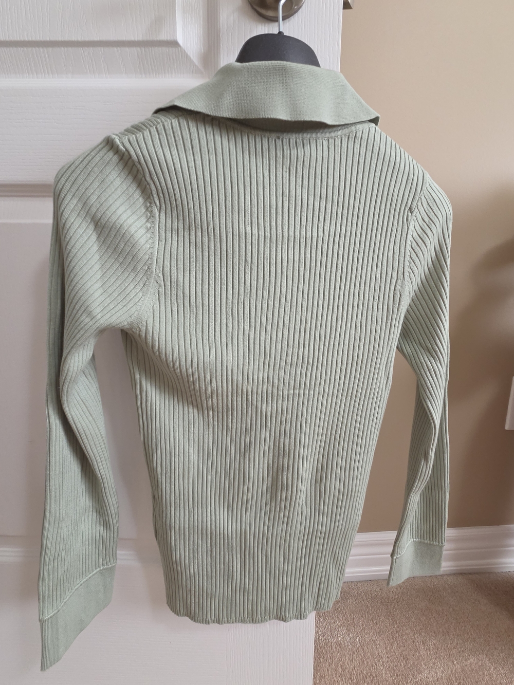 SANDRO Ribbed Cardigan With Polo Collar - Picture 7 of 13